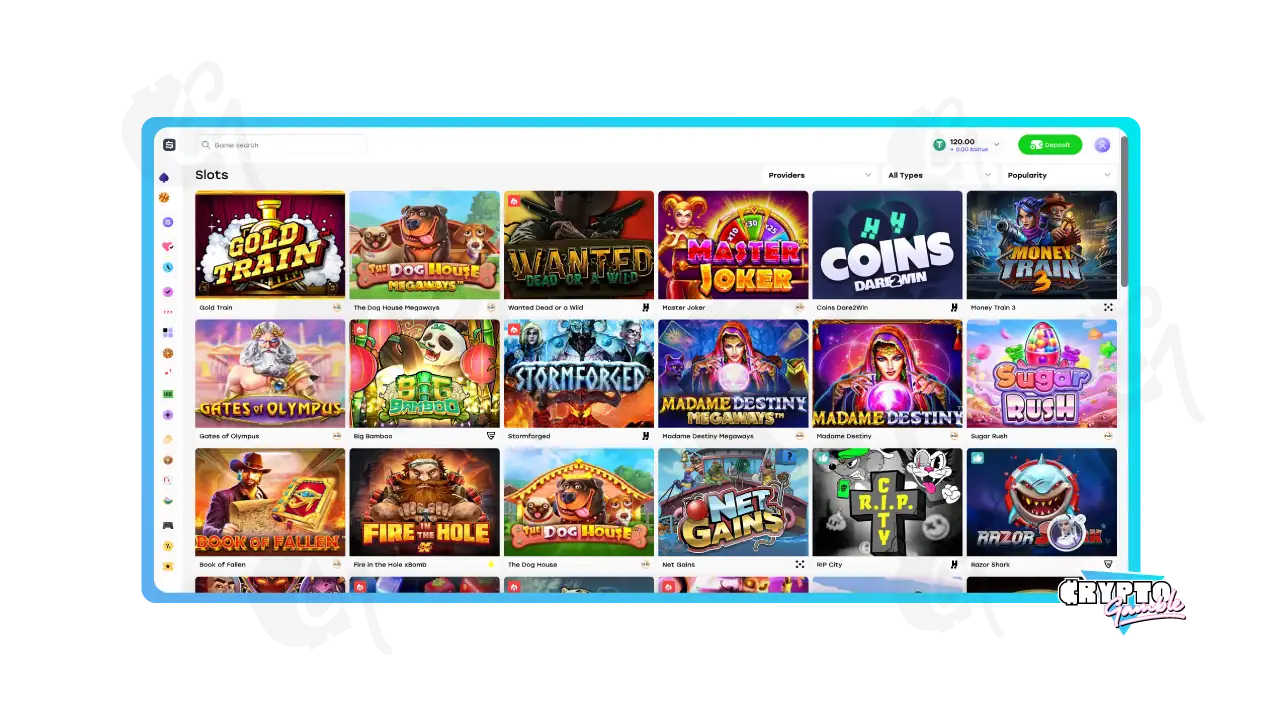 Screenshot of Weiss Casino Slot Lobby on desktop