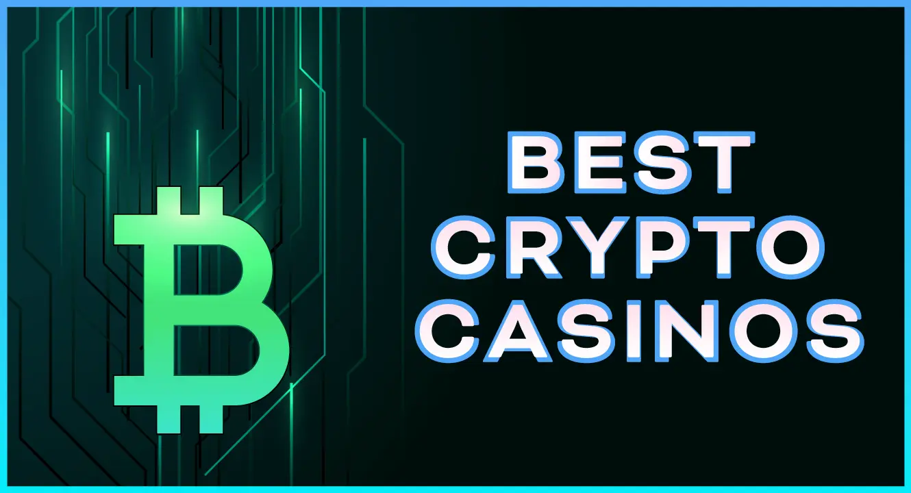 Баннерное изображение с логотипом Bitcoin и надписью Best Crypto Casinos  