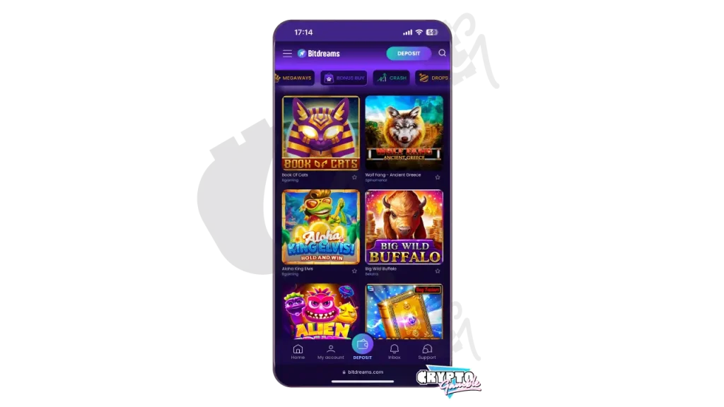 Mobile Version of Bitdreams Casino