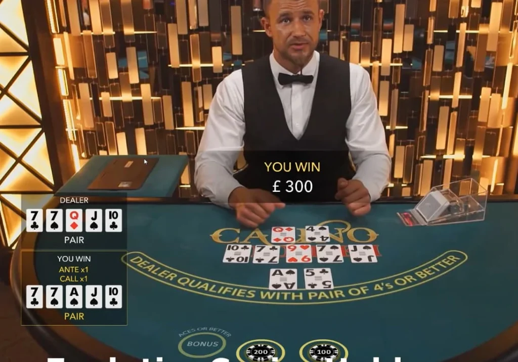 casino holdem potential winning example