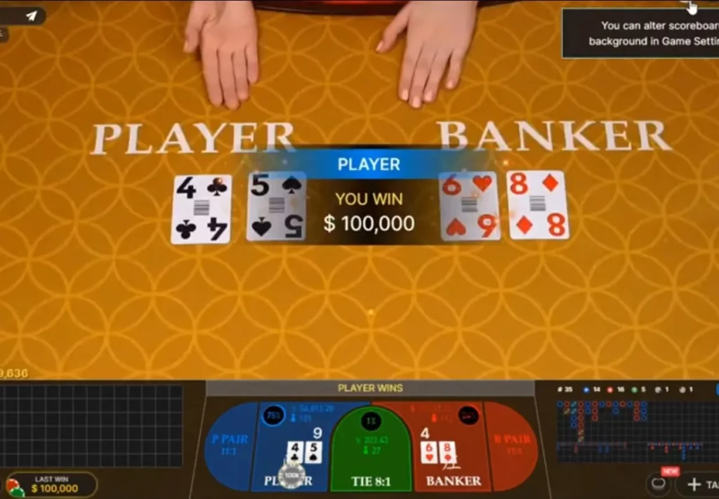 example win in crypto baccarat