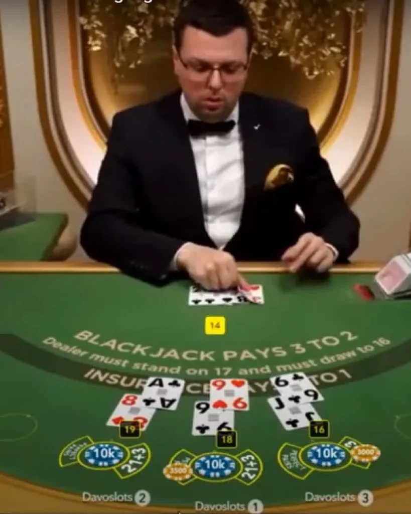 showcase of crypto blackjack playing multiple hands at once