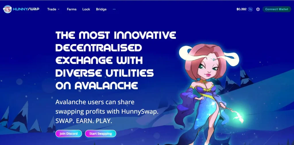 image of hunnyswap casino homepage