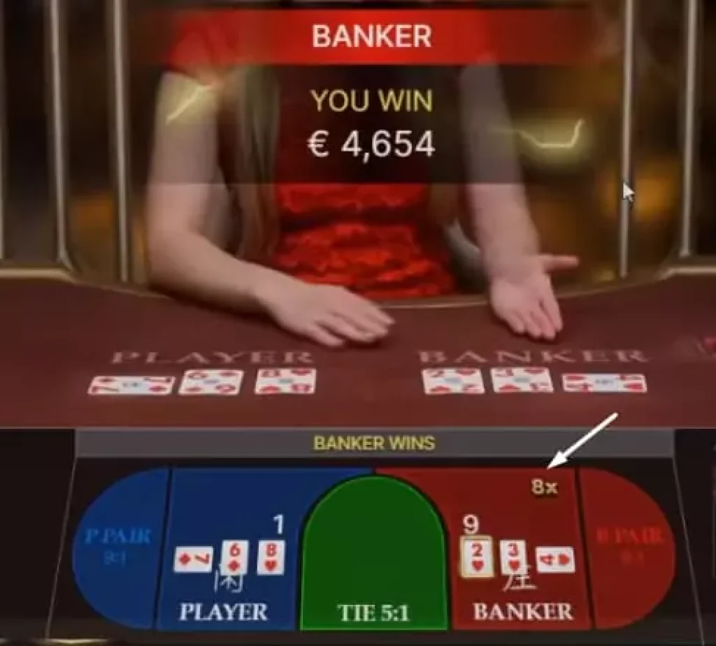 example win in baccarat